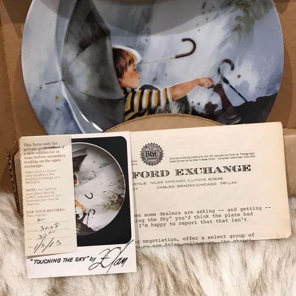 Vintage 1982 B.E. Zolan Touching the Sky Plate - Picture 3 of 3